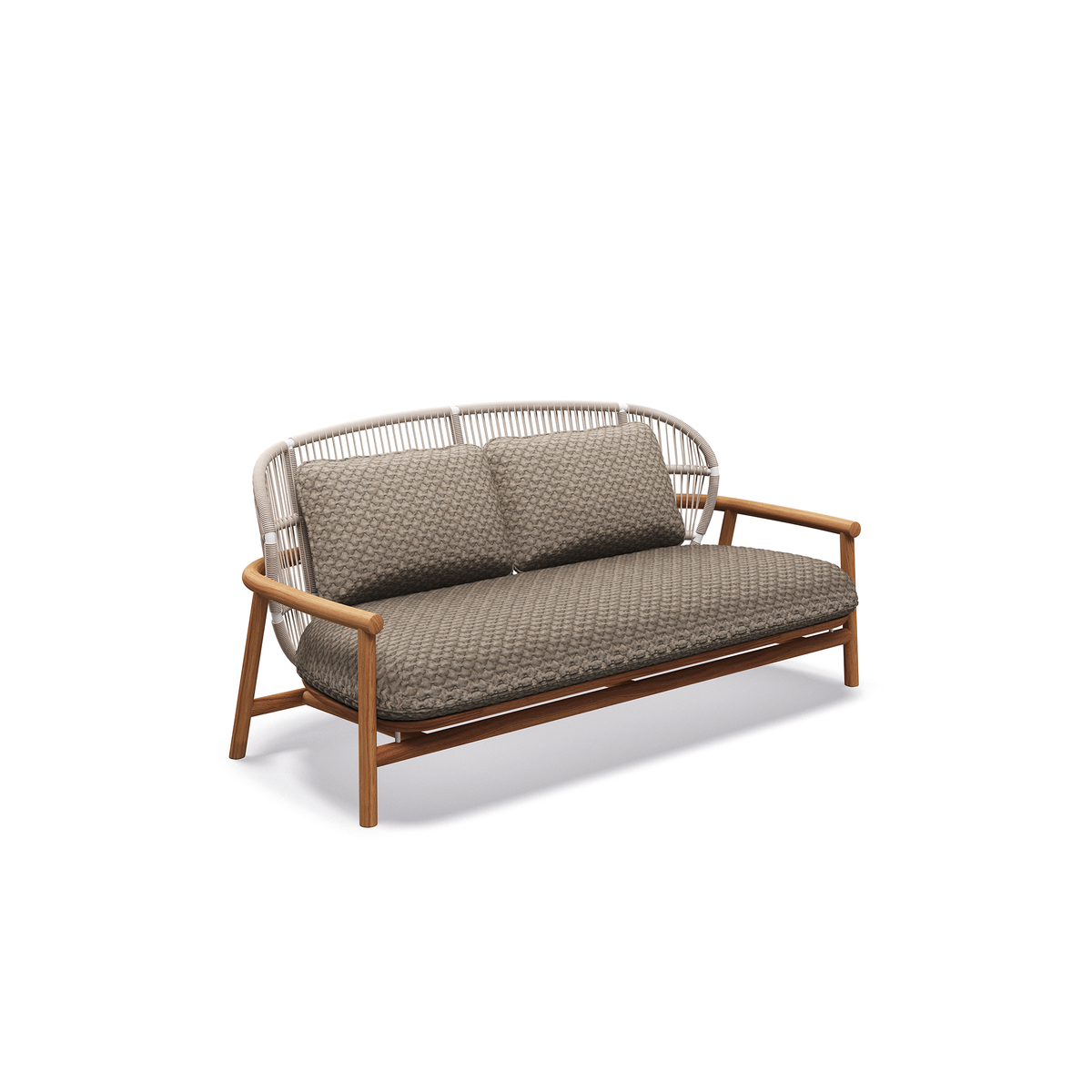 Fern Teak Low Back 2-Seater Sofa