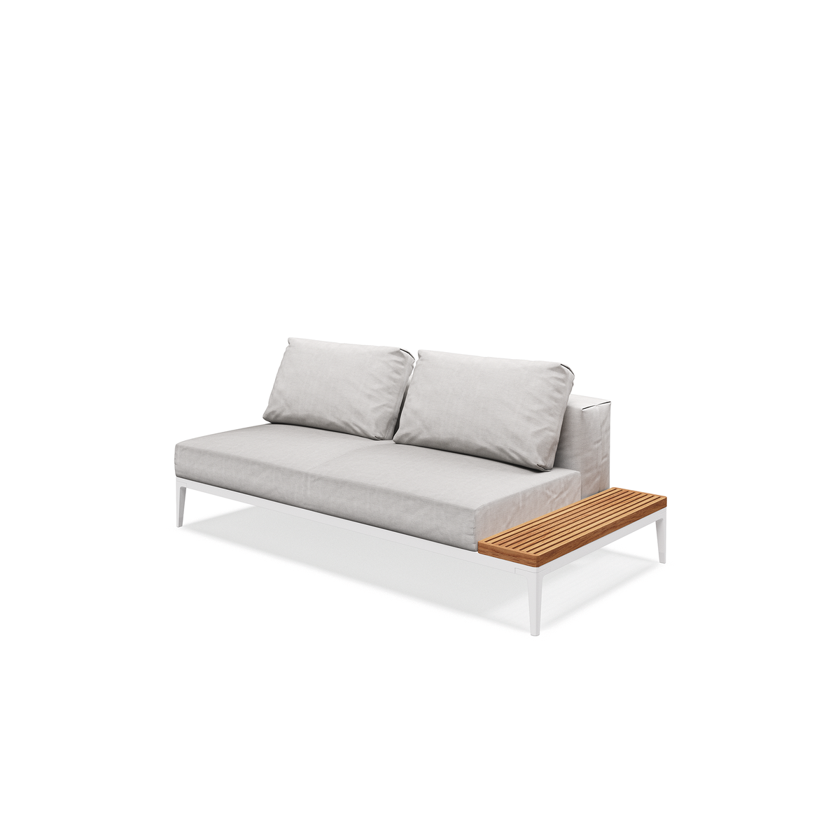 Grid Modular Right End Table Unit Teak