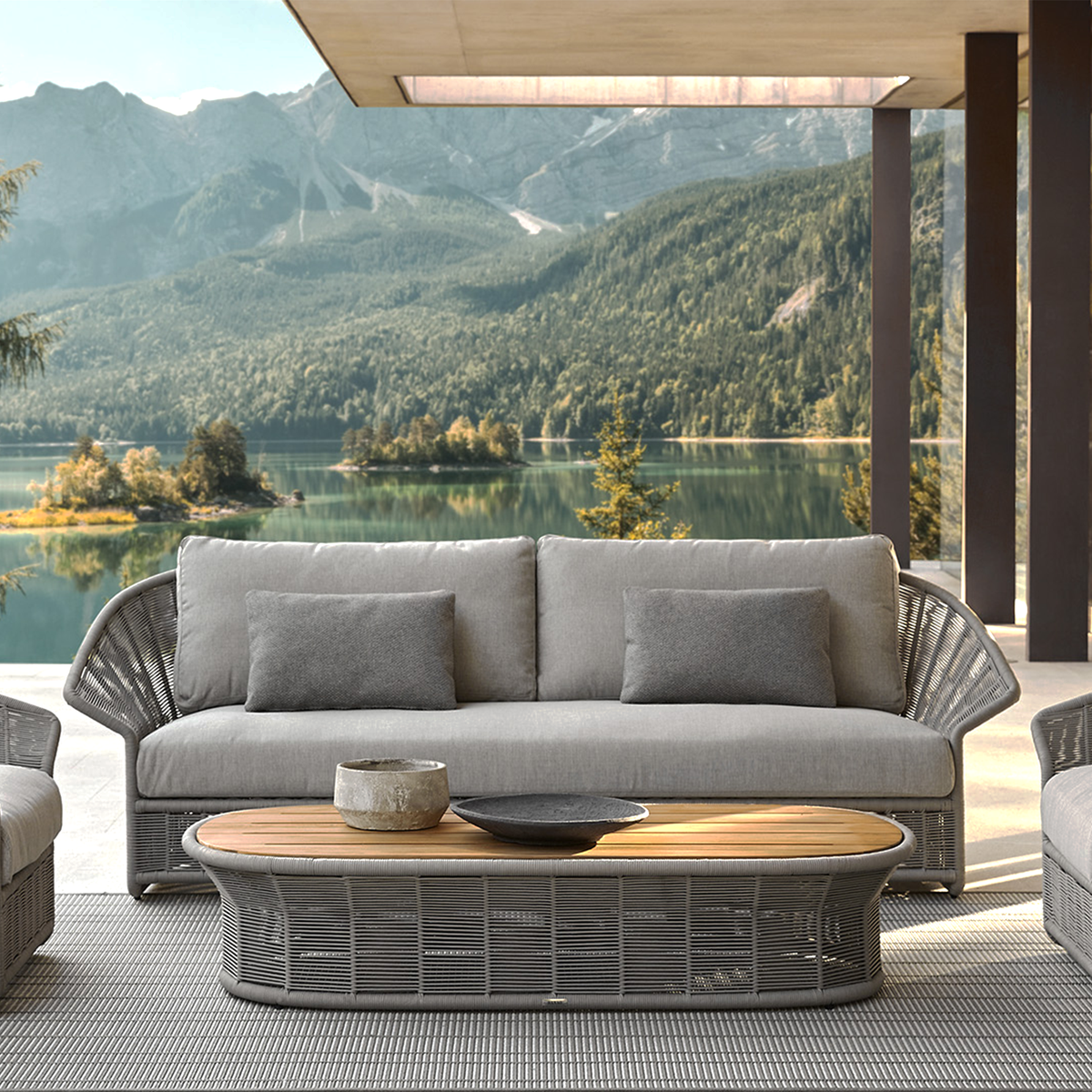 Collare Oval Coffee Table Teak 152 x 78 x 31.4 cm