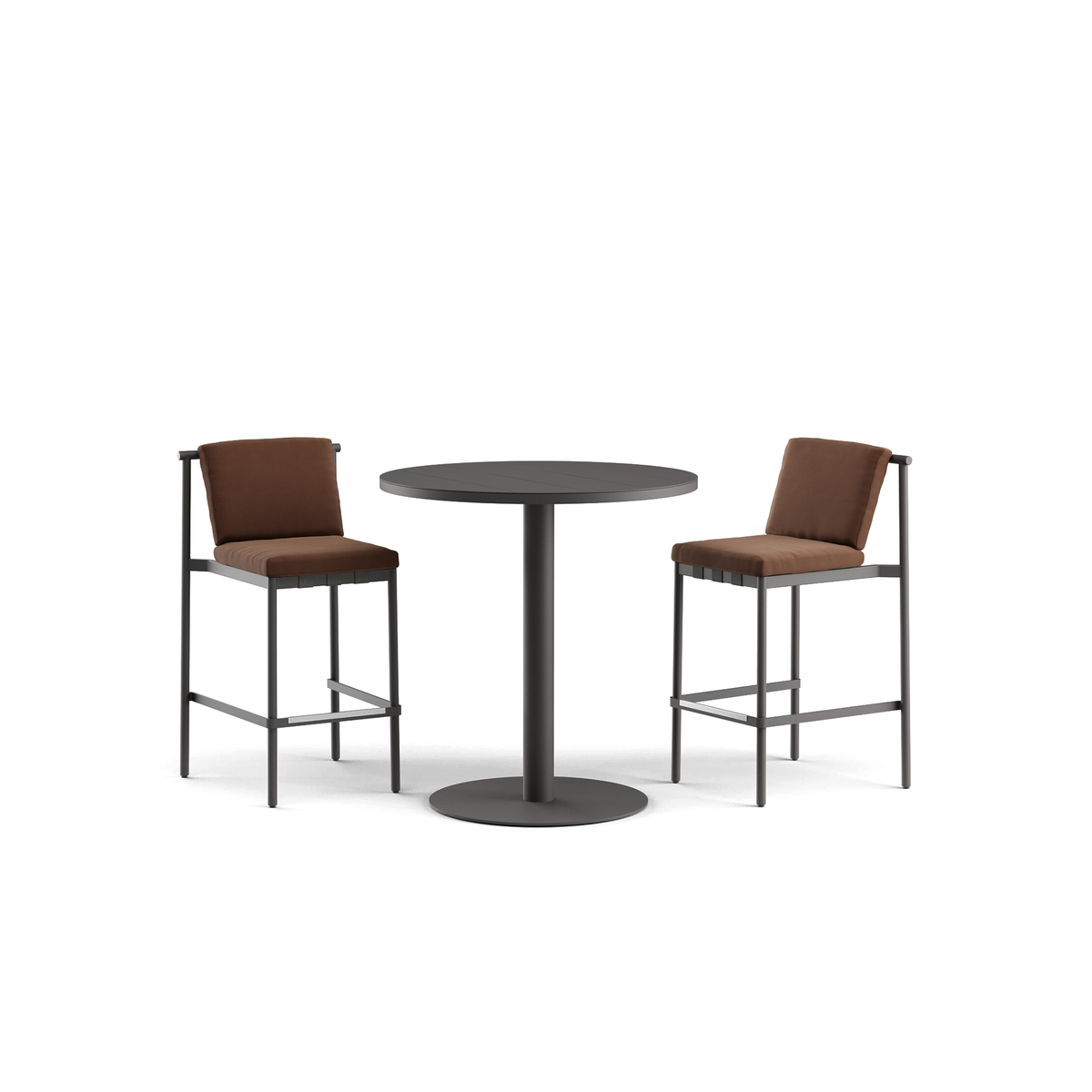 Greenwich Bar Table Pedestal Base Aluminium Top 102 dia x 107cm