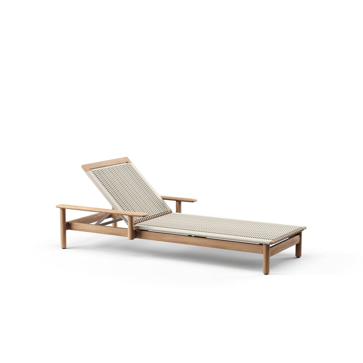 Montauk Chaise with Arm Woven Teak