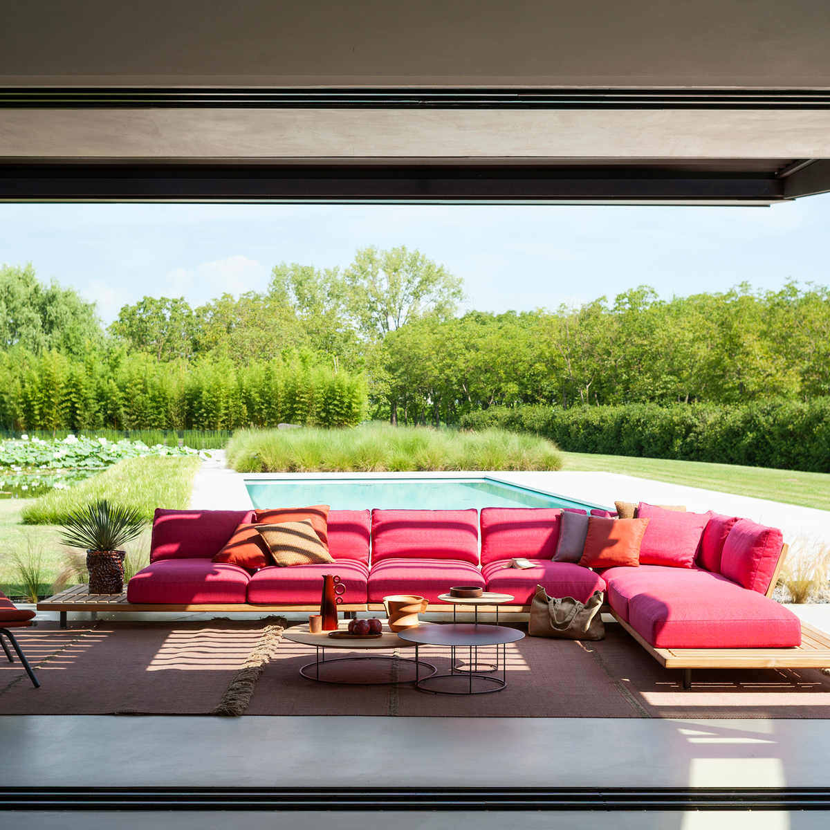 Roda Philia 400 2 Seater Central Chaise Longue, modular outdoor sofa in teak, view 2
