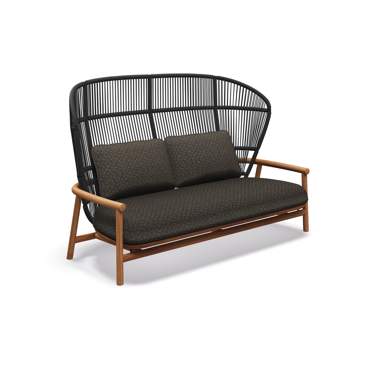 Fern Teak High Back 2 Seater Sofa