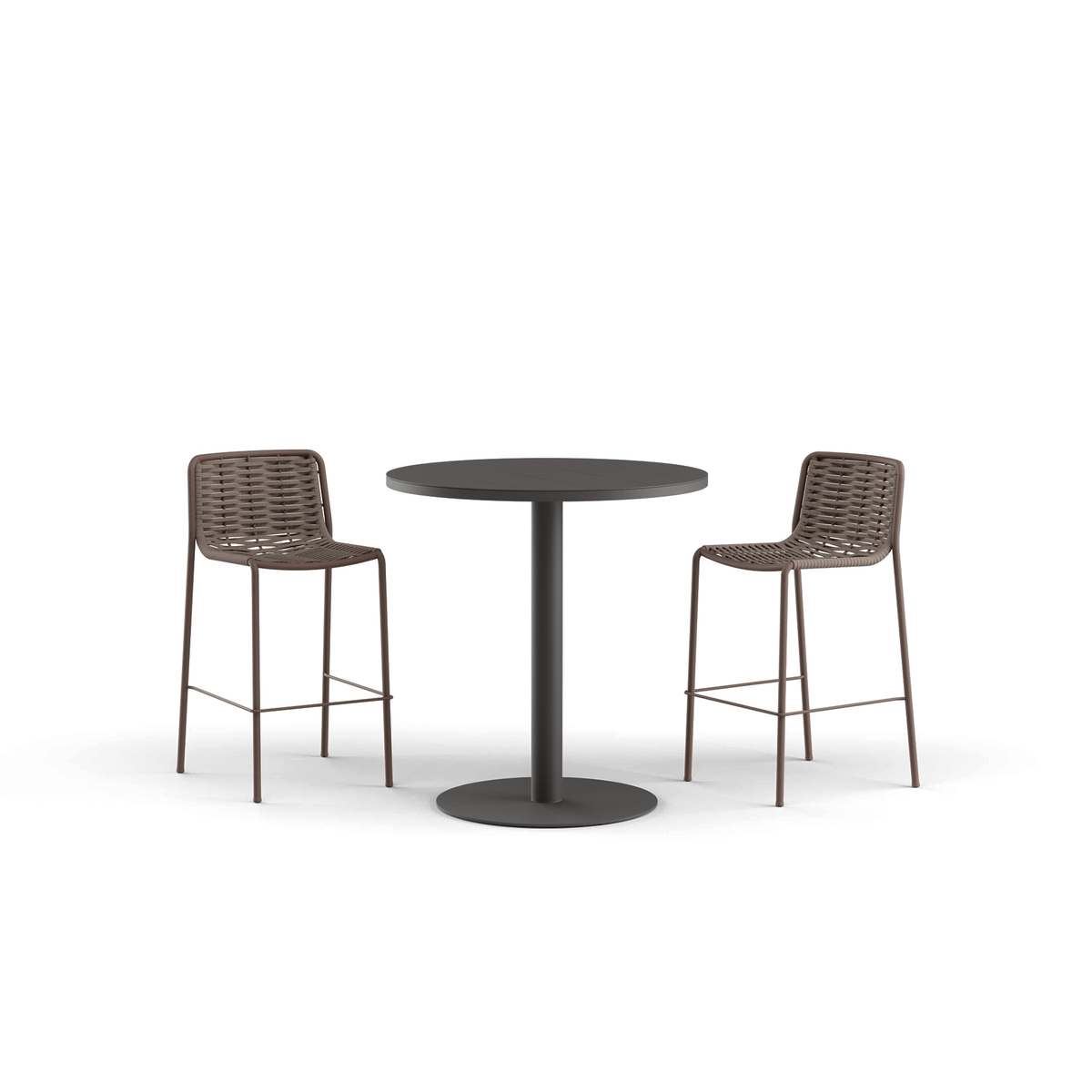 Greenwich Bar Table Pedestal Base Aluminium Top 80 dia x 107 cm