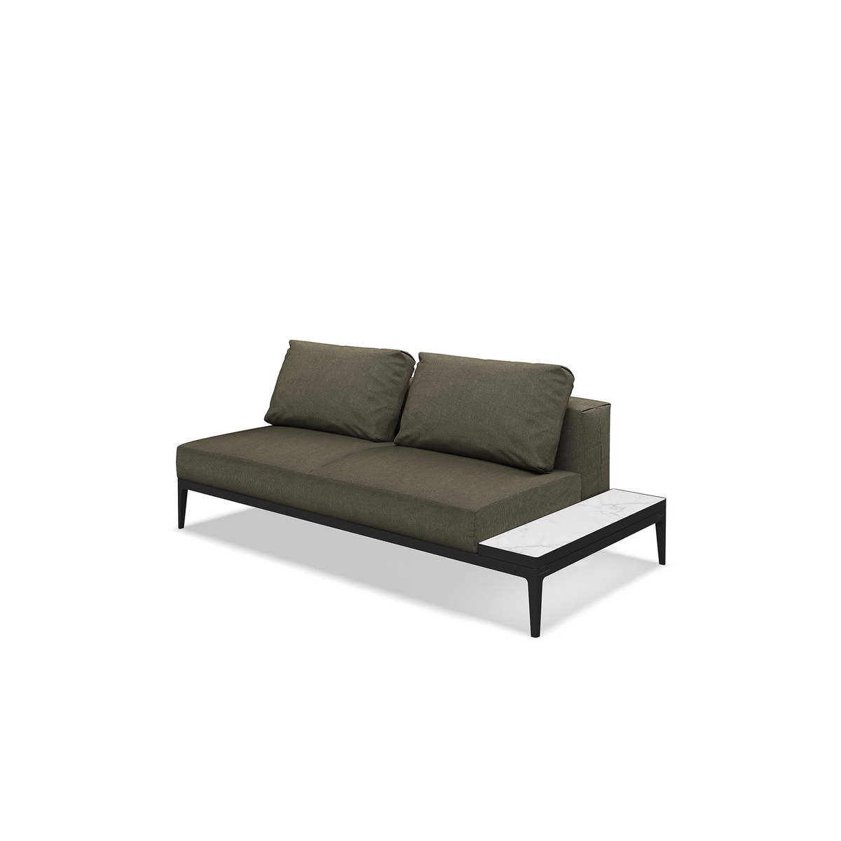 Grid Modular Right End Table Unit Ceramic