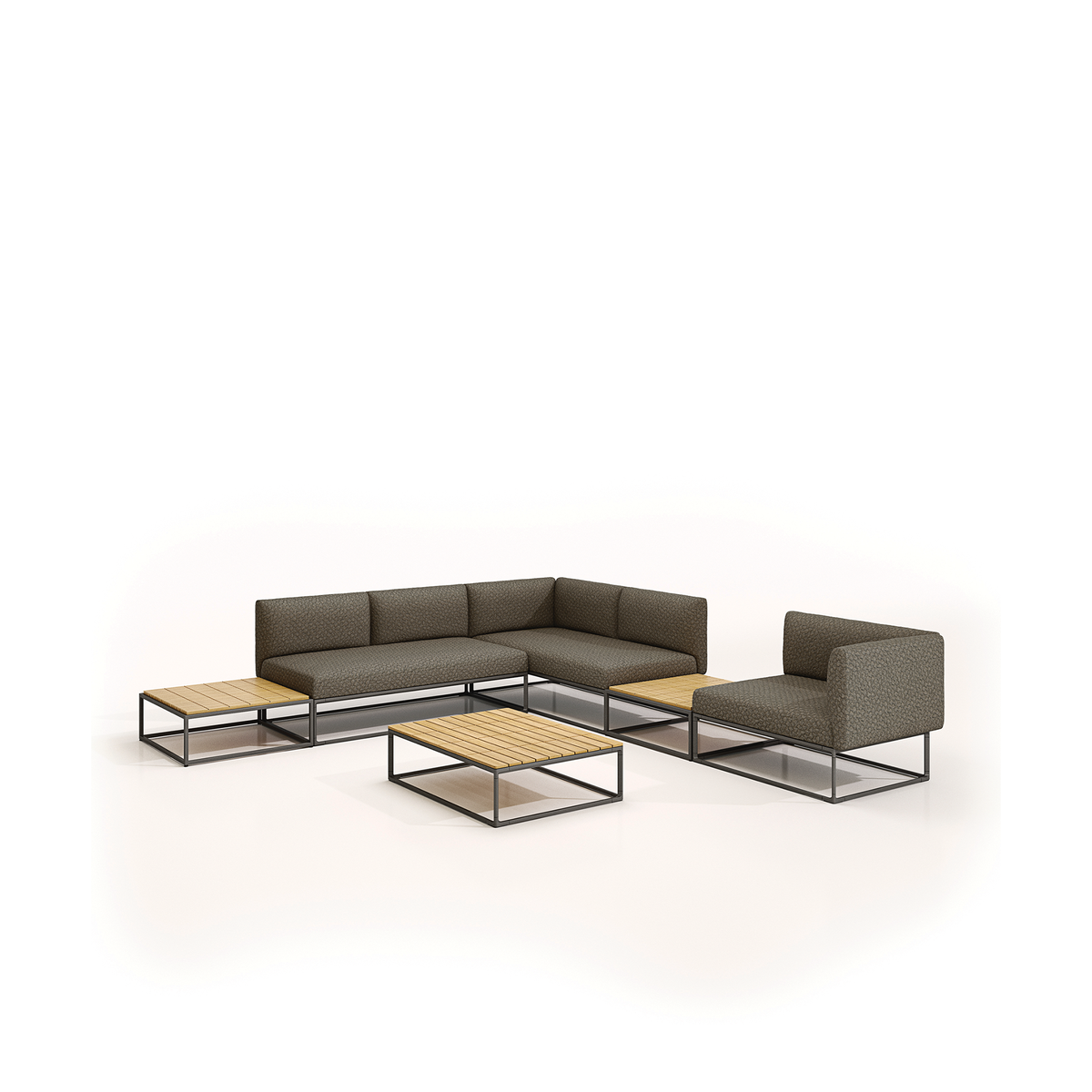 Maya Coffee Table with Teak Top 75 x 75 x 28 cm