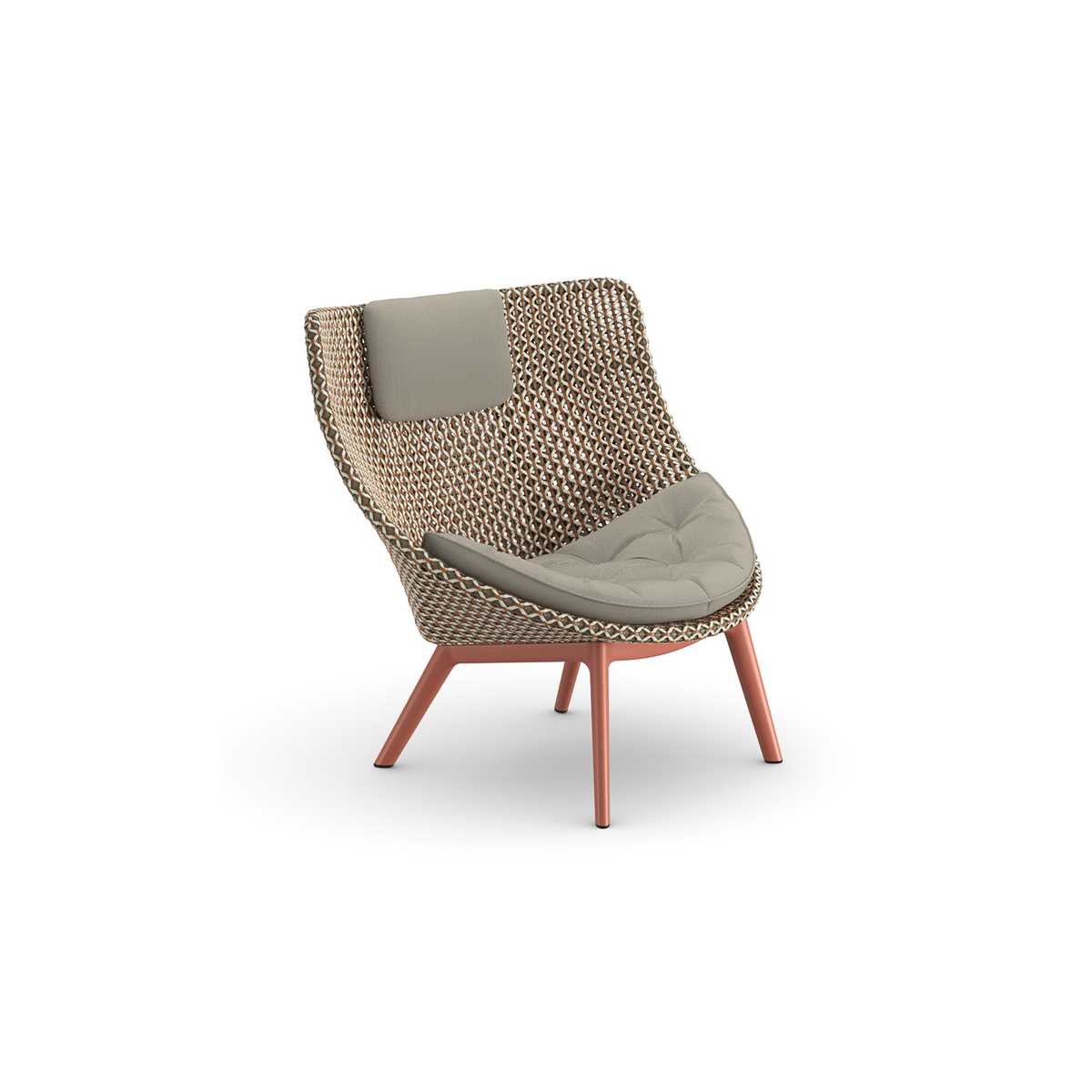 Mbrace Alu Wing chair with headrest and seat cushion