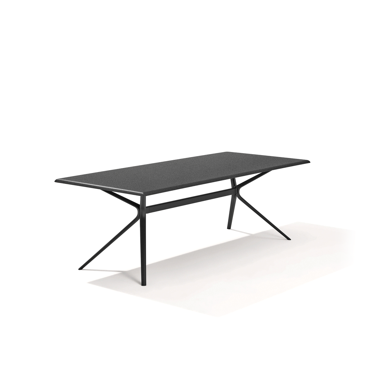 Moai Dining Table with Speckled Aluminium Top 220 x 100 x 74 cm