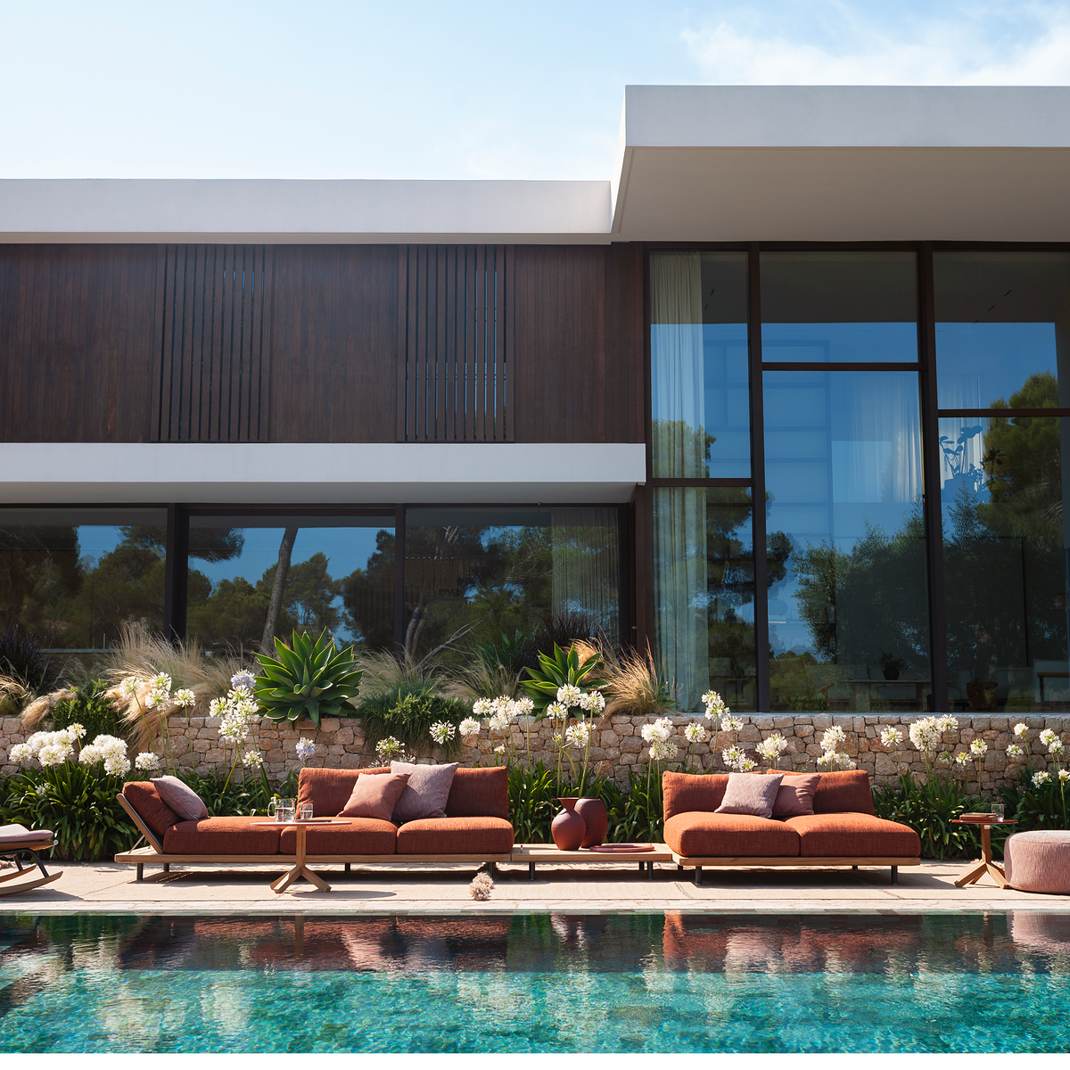 Roda Philia 210 2 Seater Sofa Module, modular outdoor sofa in teak, view 2