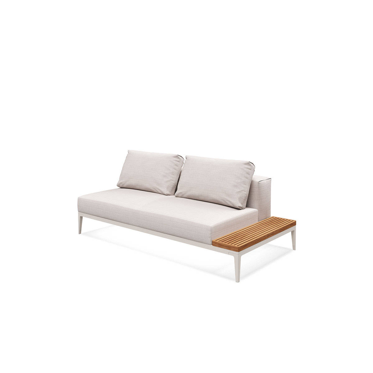 Grid Modular Right End Table Unit Teak