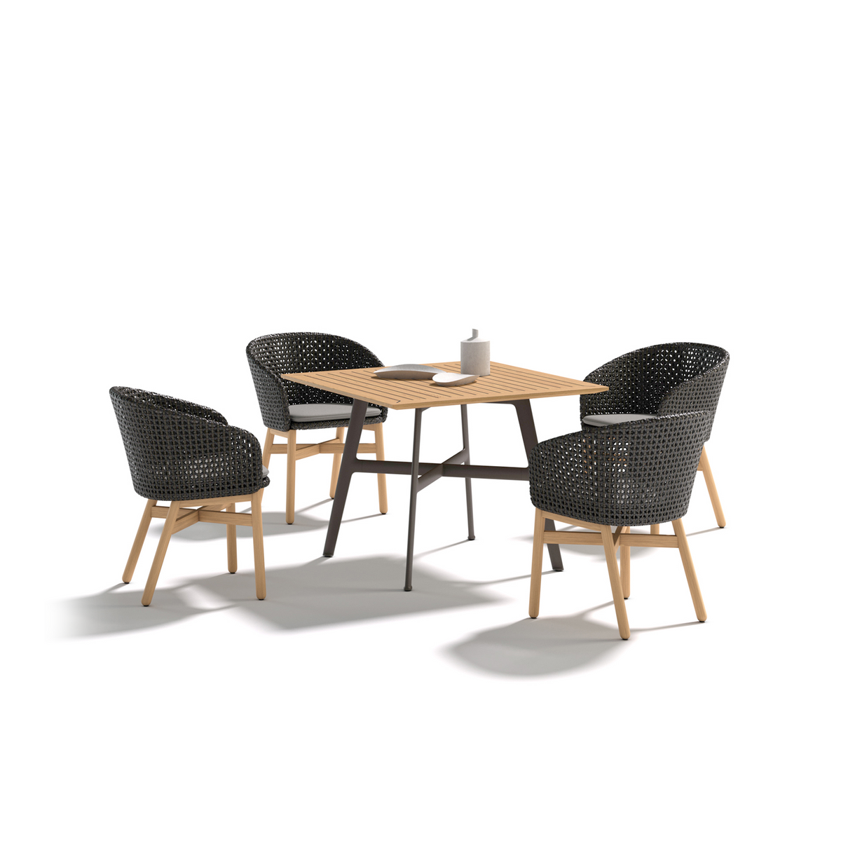 Seax Dining Table With Teak Top 100 x 100 x 74 cm