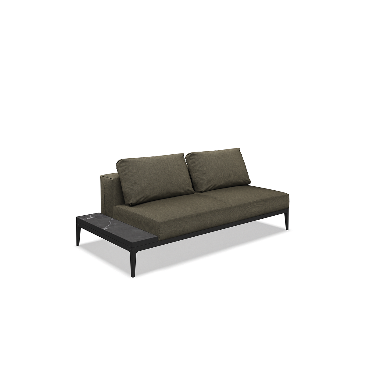 Grid Modular Left End Table Unit Ceramic