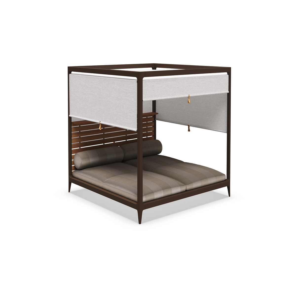 Grid Cabana Daybed with Teak Back & Screens