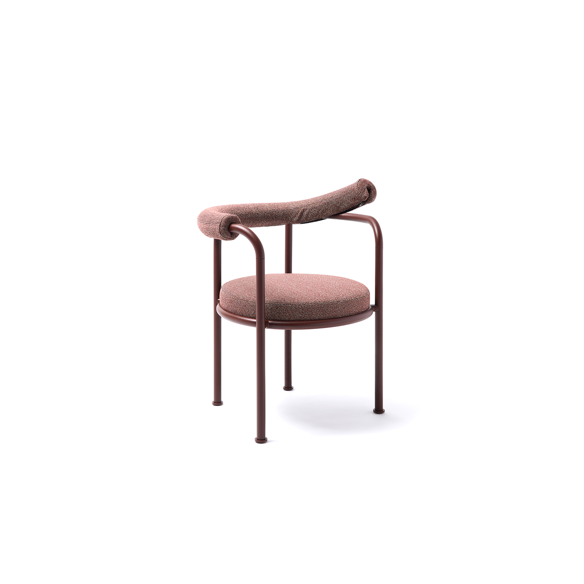 Roe Dining Armchair with Removable Seat and Cylindrical Cushions and Covers
