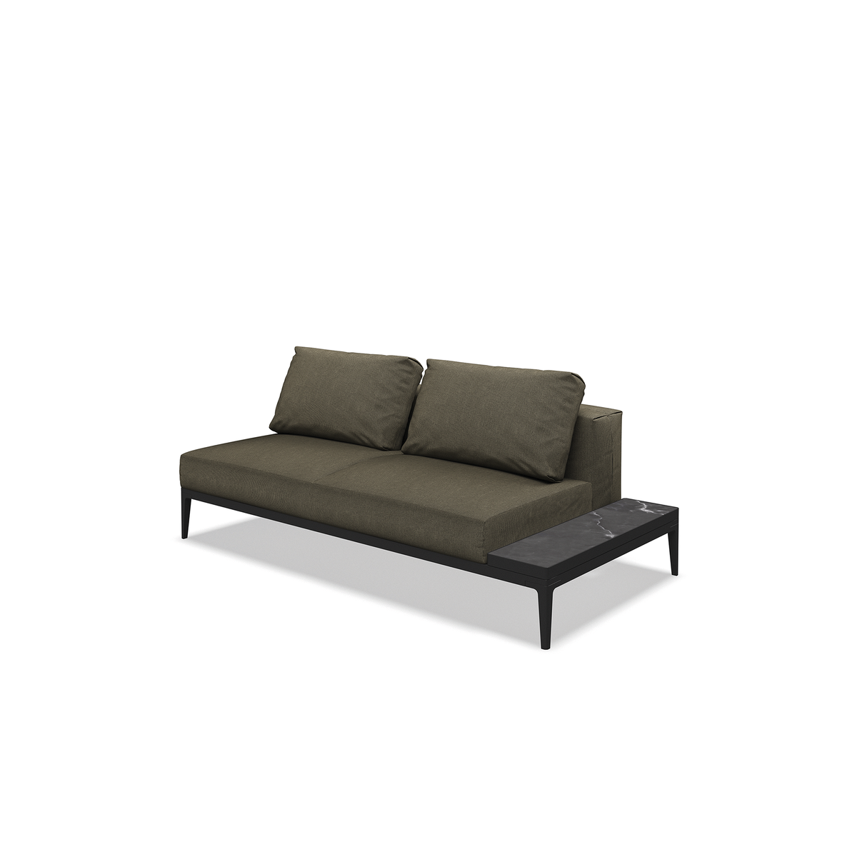 Grid Modular Right End Table Unit Ceramic