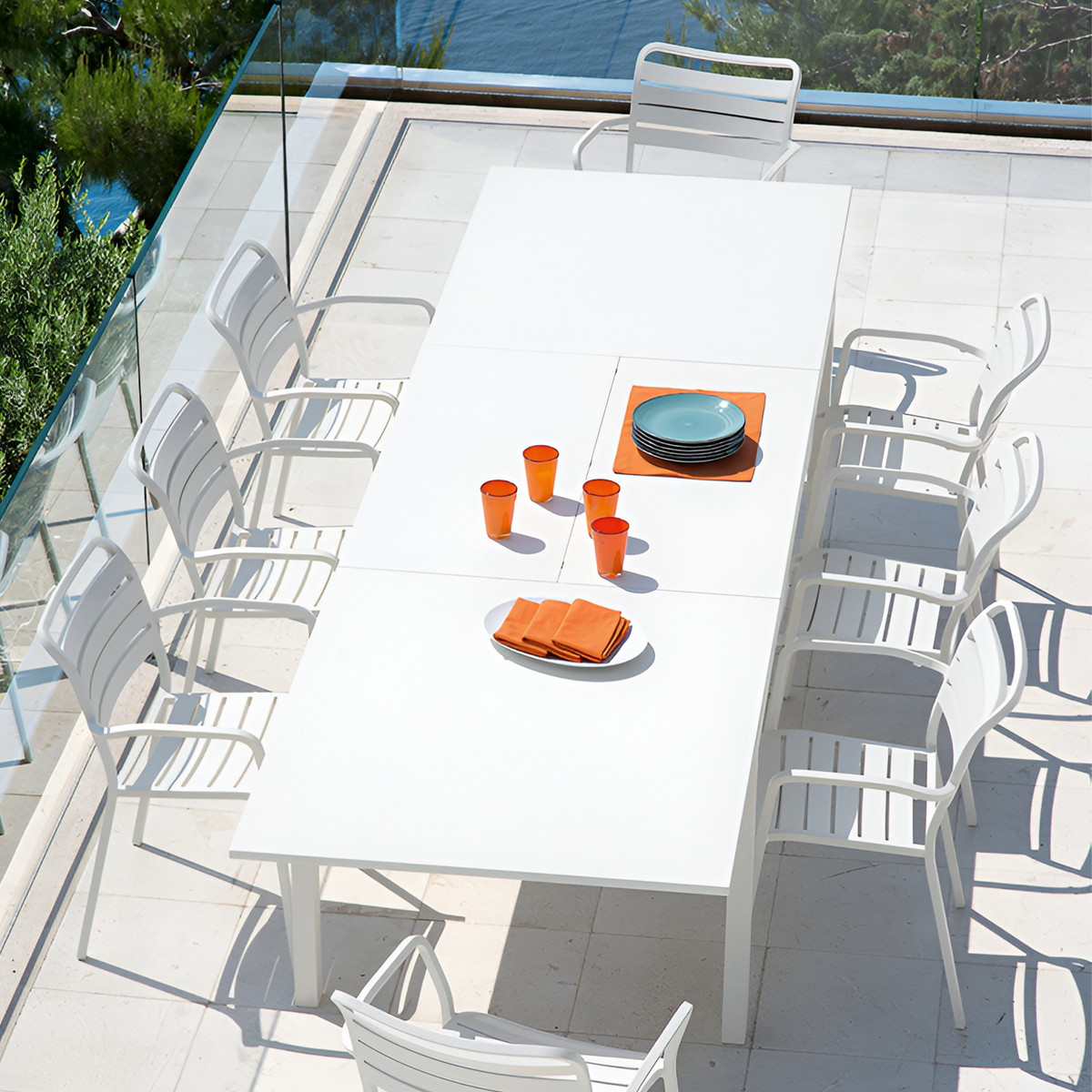 Flat Extendable Dining Table 160-250 x 100 x 78 cm