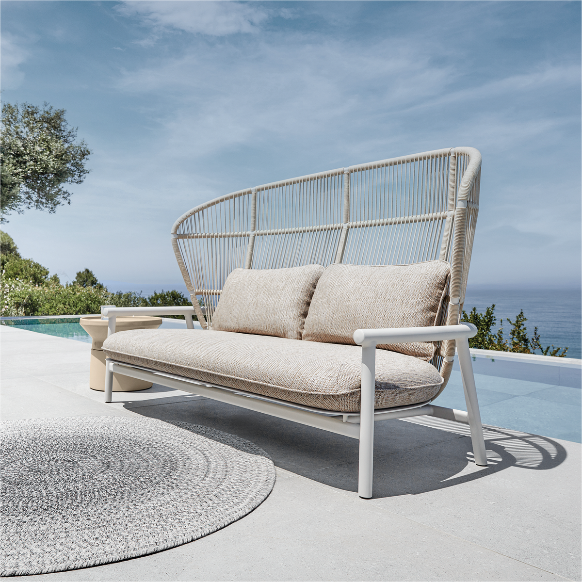 Fern Aluminium High Back 2 Seater Sofa