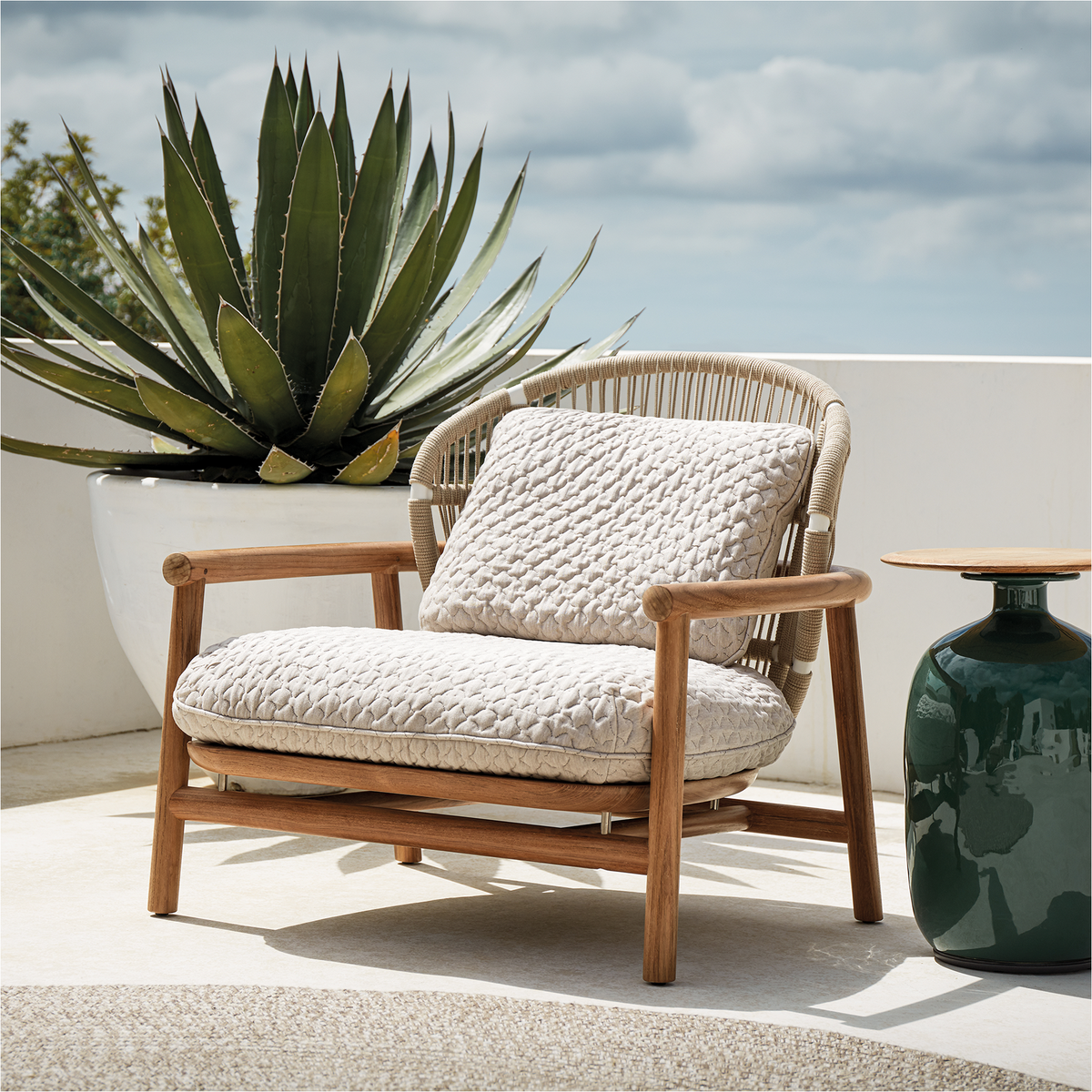Fern Teak Low Back Lounge Chair