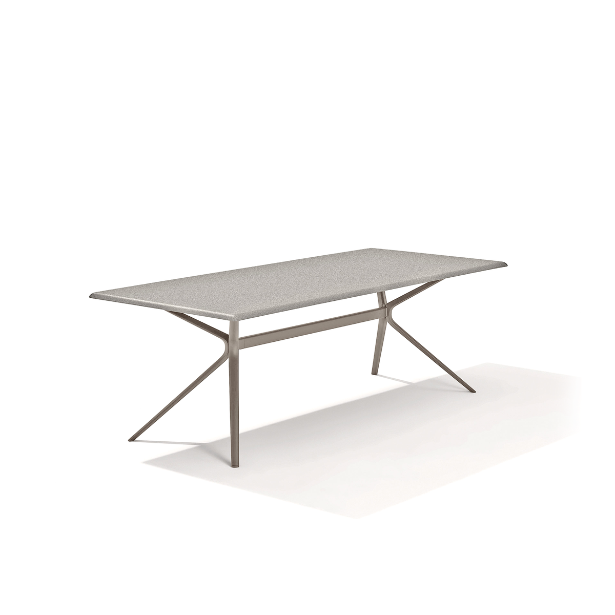 Moai Dining Table with Speckled Aluminium Top 220 x 100 x 74 cm