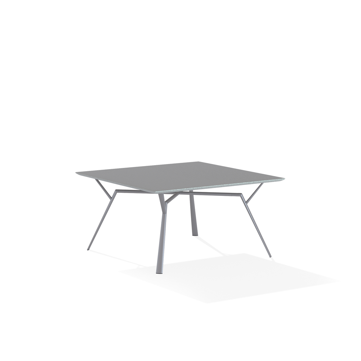 Radice Quadra Dining Table with Speckled Aluminium Top 140 x 140 x 74 cm