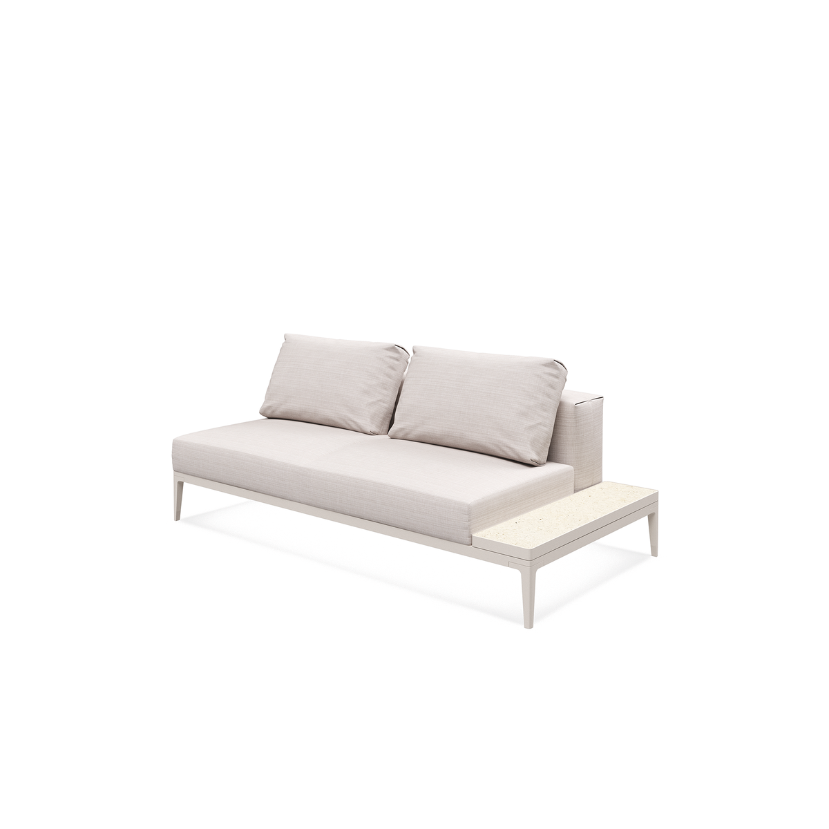 Grid Modular Right End Table Unit Ceramic
