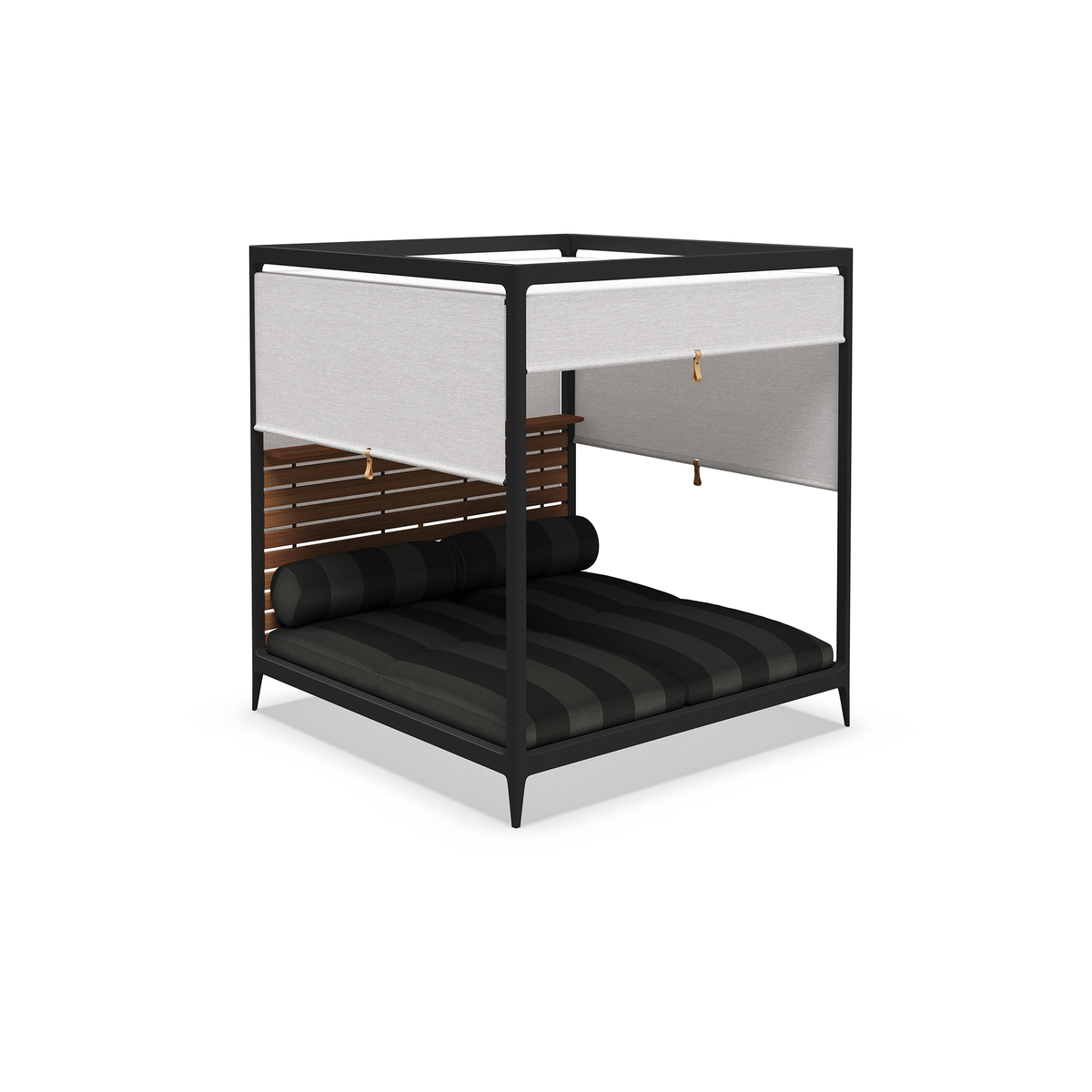 Grid Cabana Daybed with Teak Back & Screens
