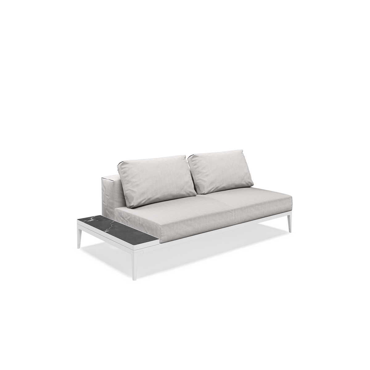 Grid Modular Left End Table Unit Ceramic