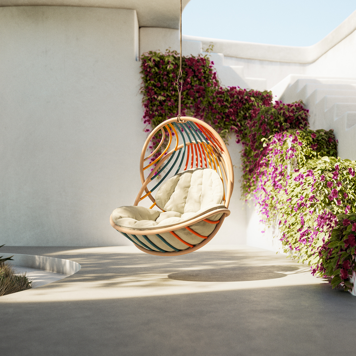 Kida Hanging Lounge Chair WIth Infinite Loop & Cushion