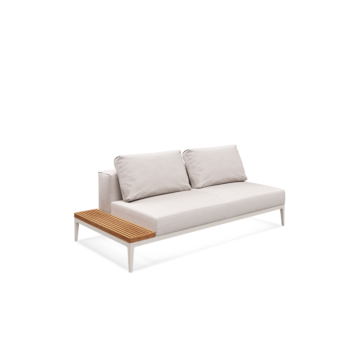 Grid Modular Left End Table Unit Teak