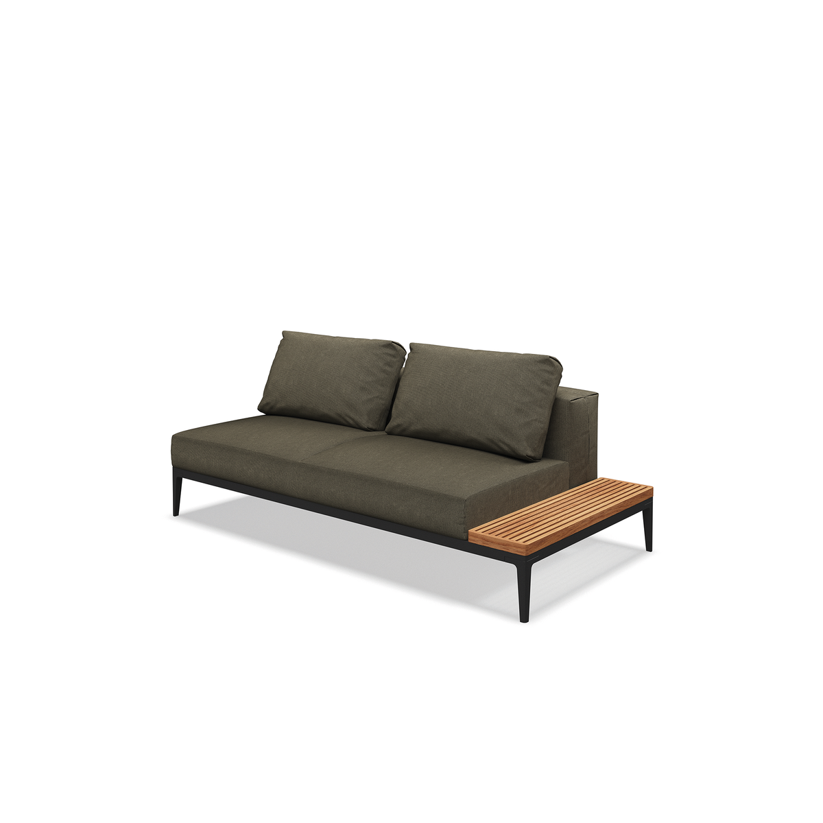 Grid Modular Right End Table Unit Teak