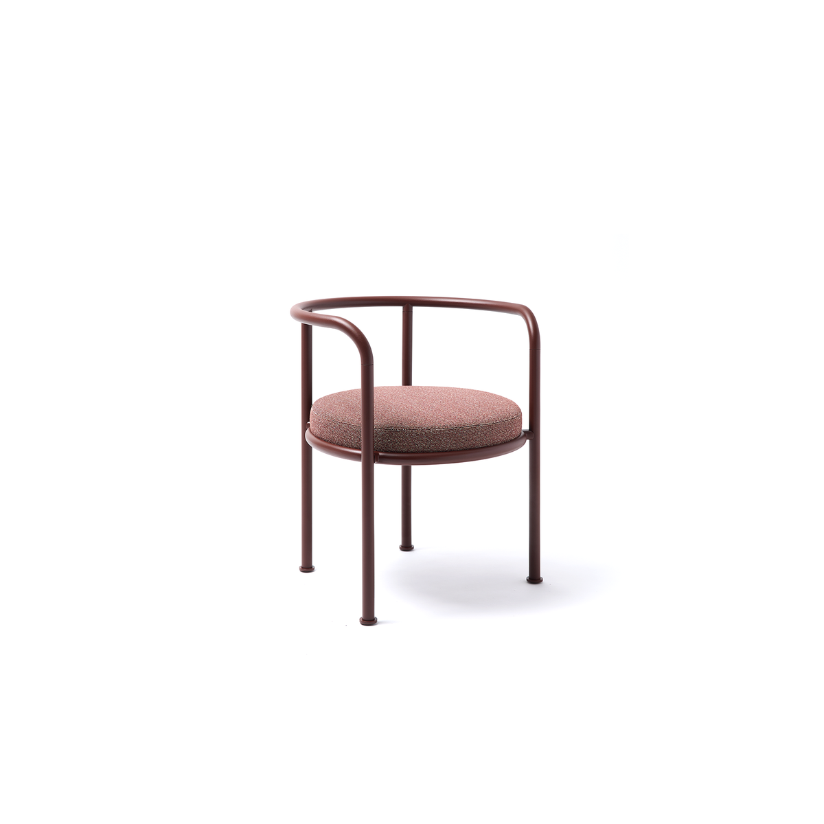 Roe Dining Armchair with Removable Seat and Cylindrical Cushions and Covers