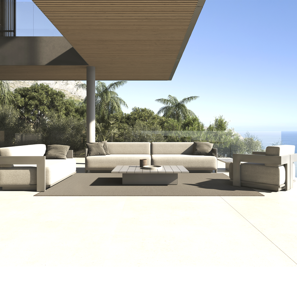 S2 3 Seater Sofa Aluminium