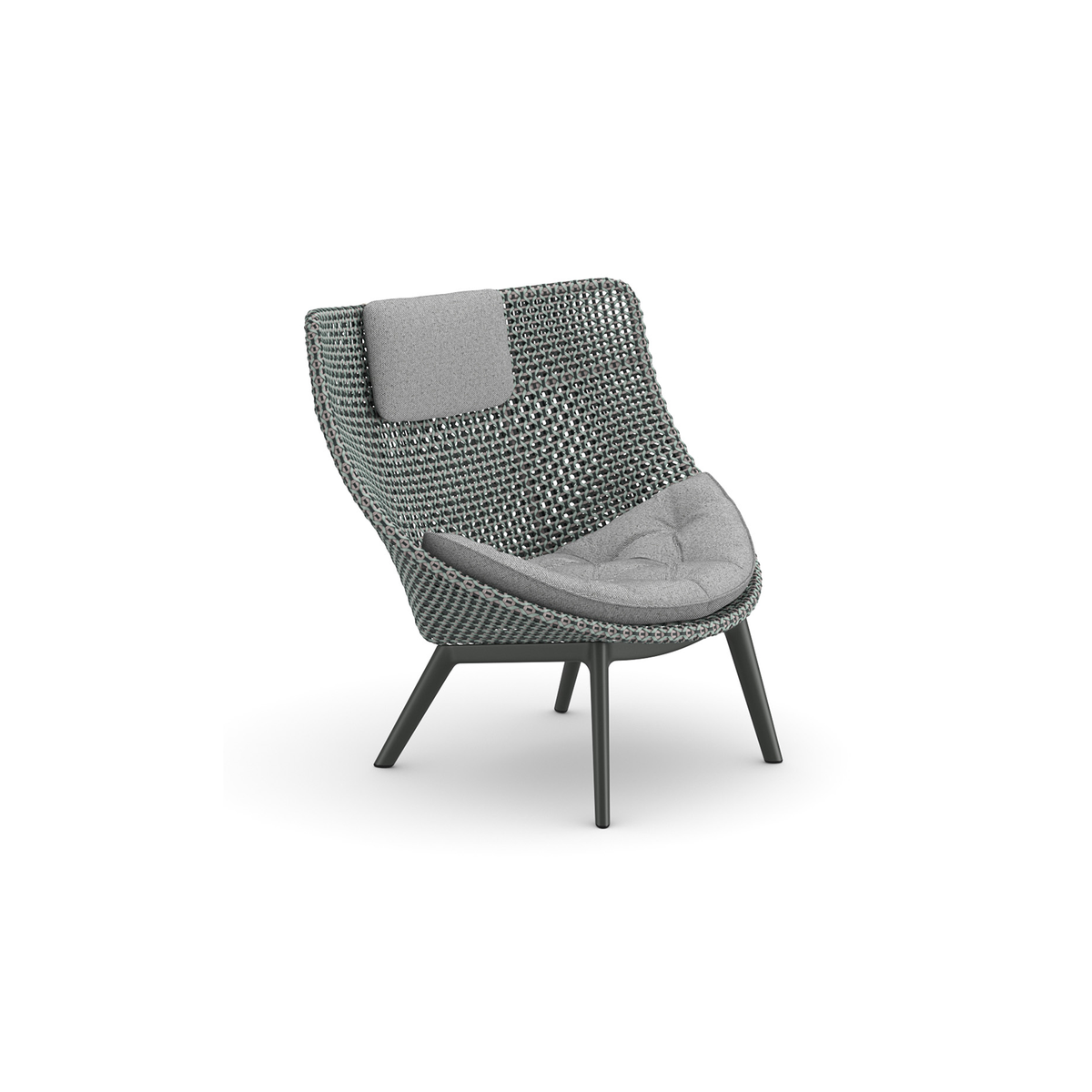 Mbrace Alu Wing chair with headrest and seat cushion