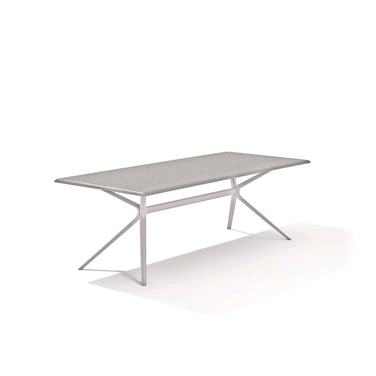 Moai Dining Table with Speckled Aluminium Top 220 x 100 x 74 cm