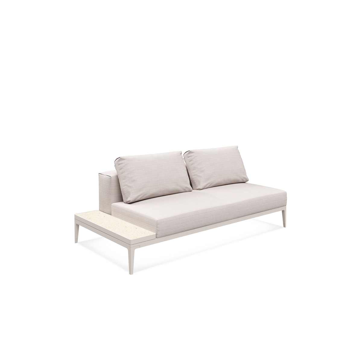 Grid Modular Left End Table Unit Ceramic