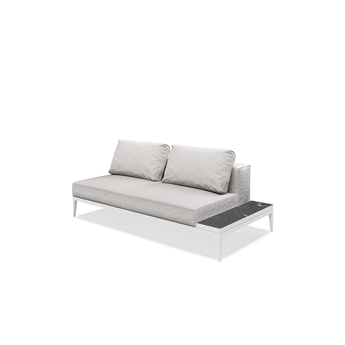 Grid Modular Right End Table Unit Ceramic
