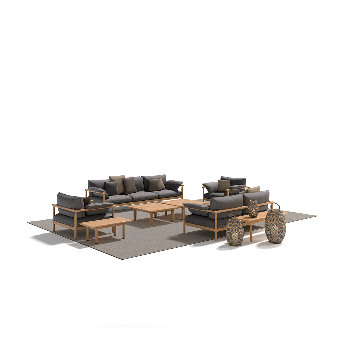 Tibbo 3-Seater With Dry + SEAT, Back & 2 Side Cushion