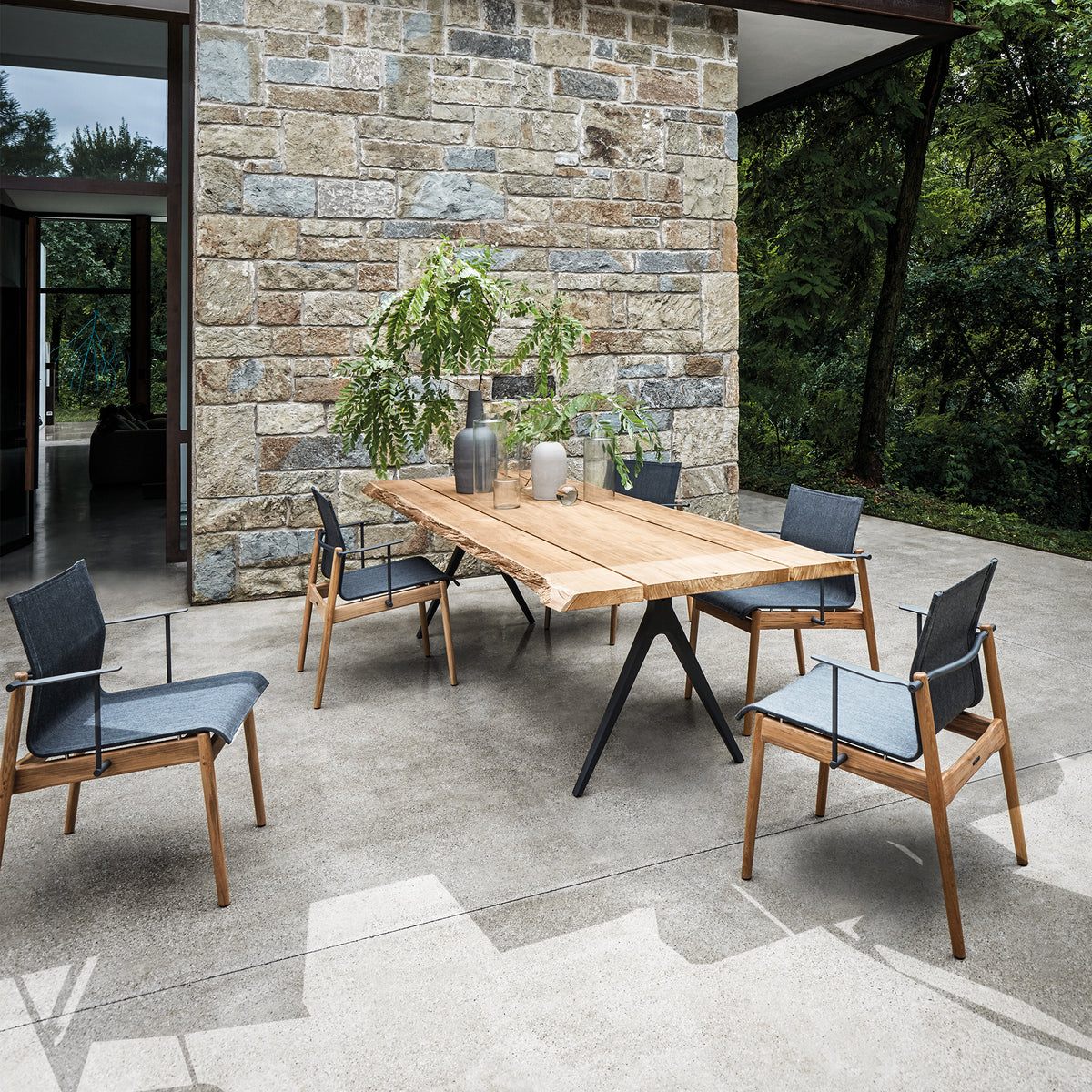Sway Teak Stacking Dining Chair with Arms