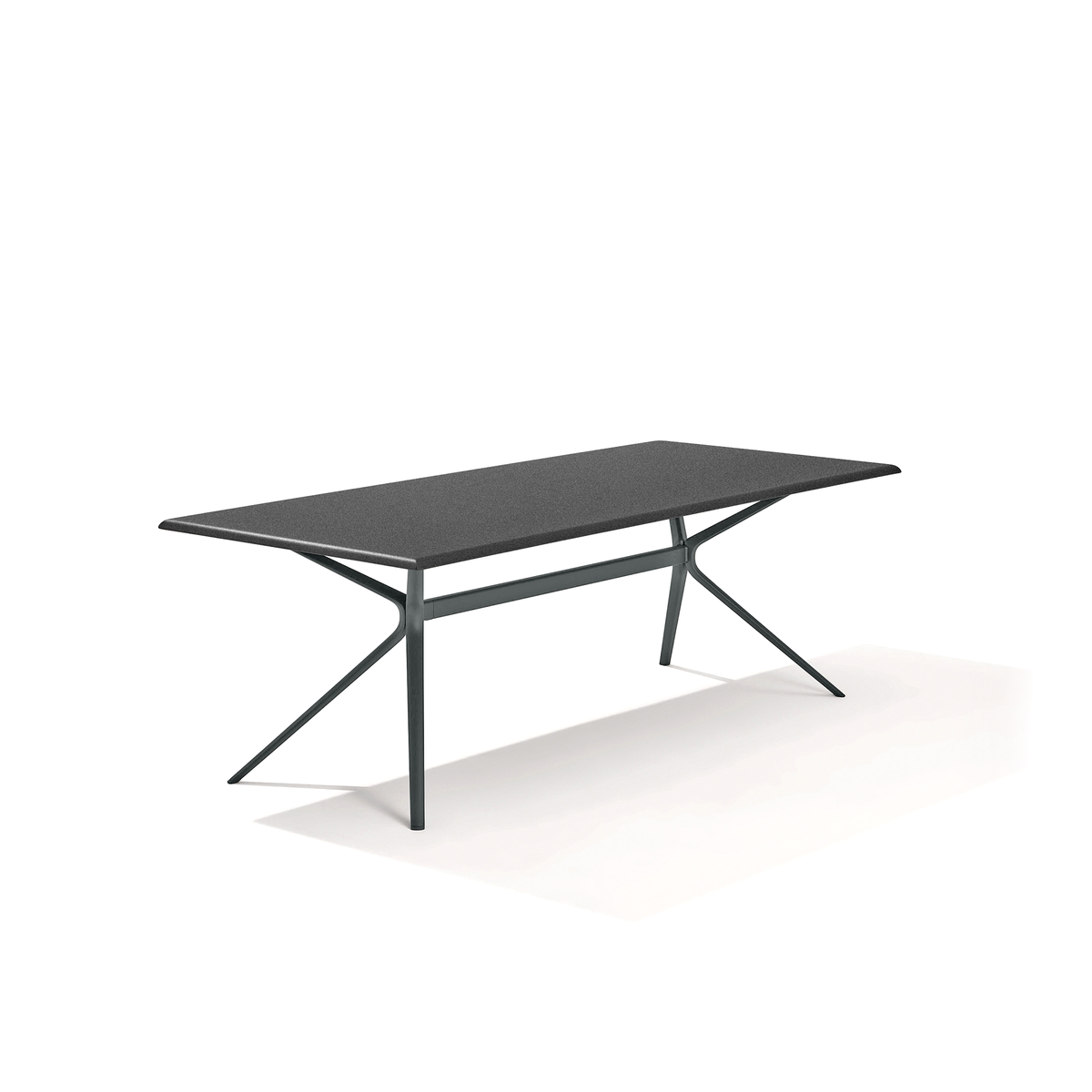 Moai Dining Table with Speckled Aluminium Top 220 x 100 x 74 cm