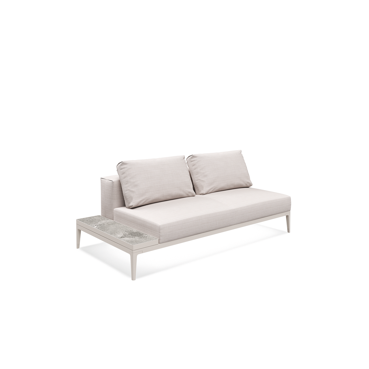 Grid Modular Left End Table Unit Ceramic