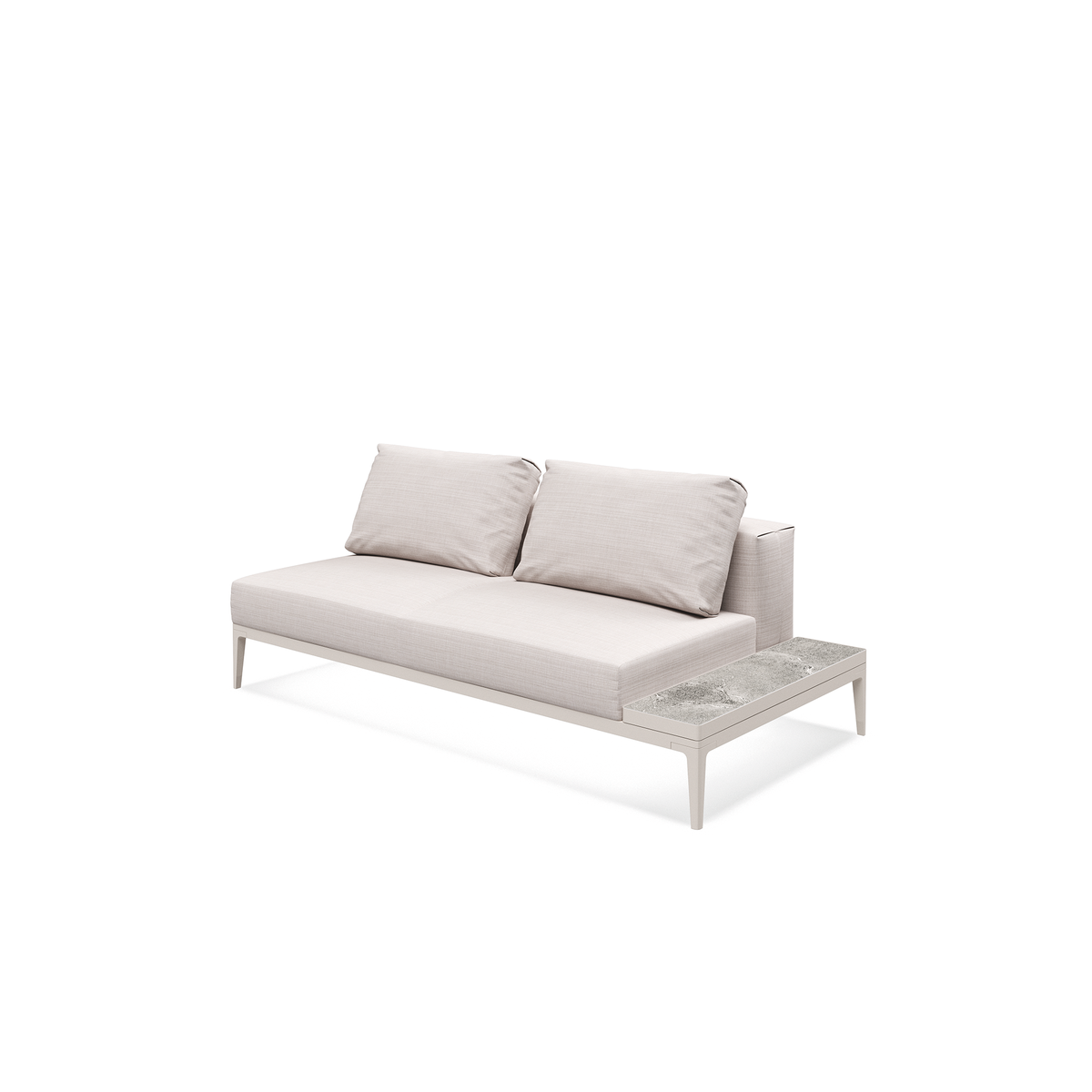 Grid Modular Right End Table Unit Ceramic
