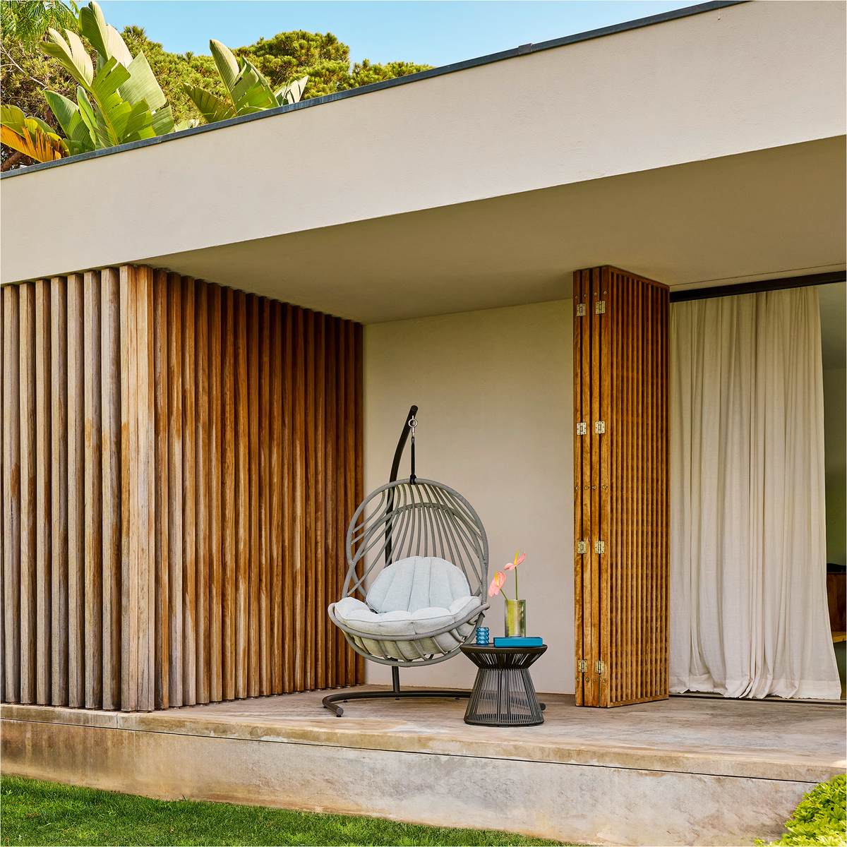 Kida Hanging Lounge Chair With Base & Cushion