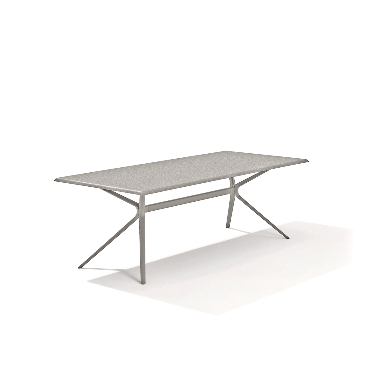 Moai Dining Table with Speckled Aluminium Top 220 x 100 x 74 cm
