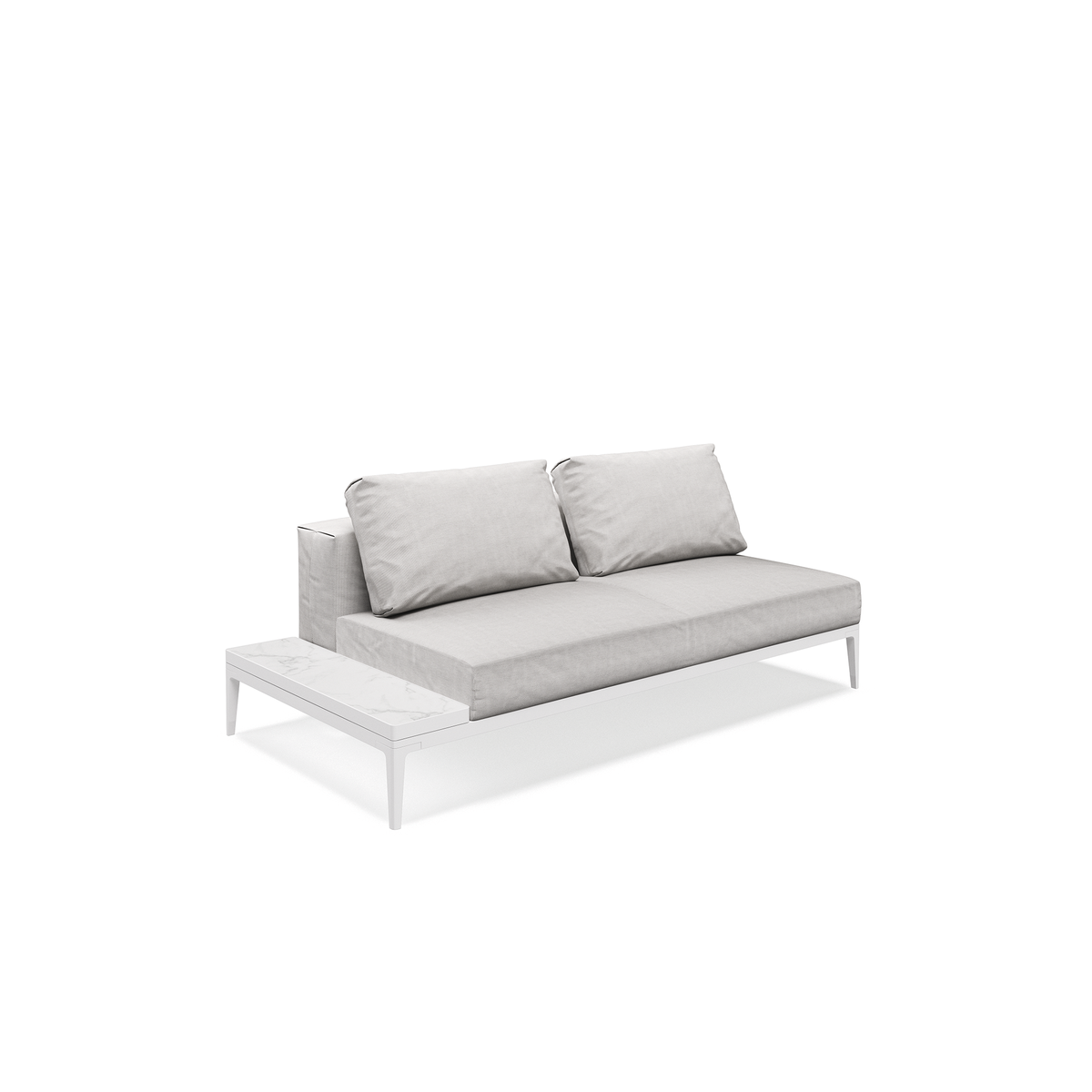 Grid Modular Left End Table Unit Ceramic