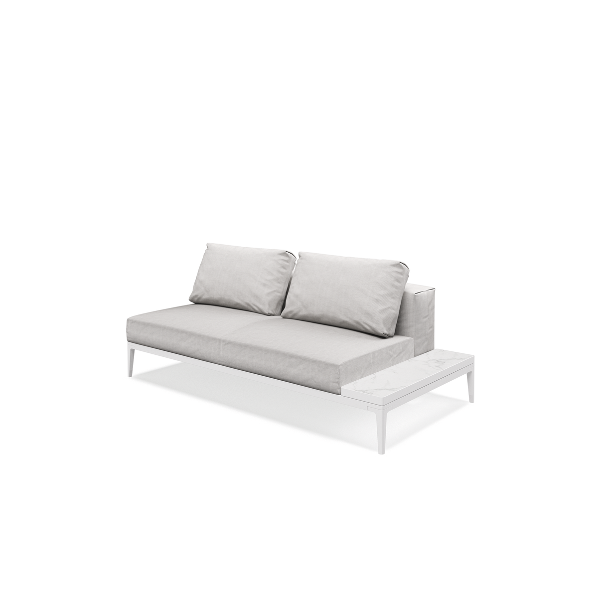 Grid Modular Right End Table Unit Ceramic