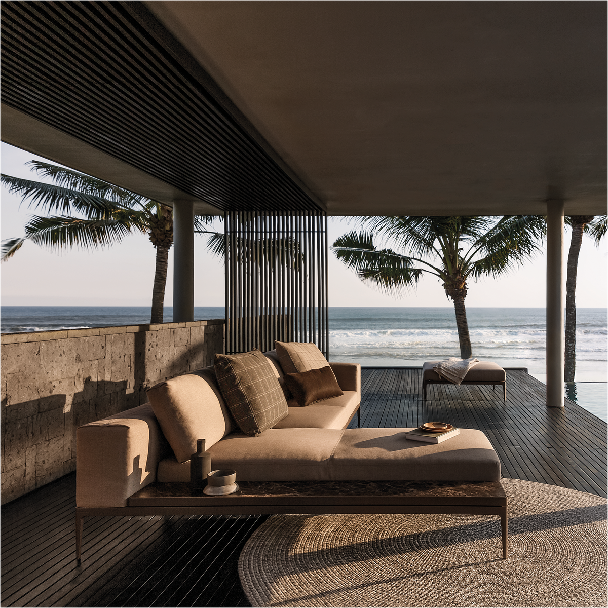 Grid Modular Left Chaise Unit Ceramic
