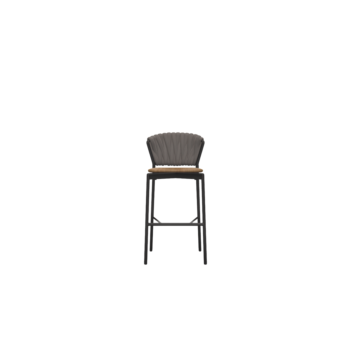 Roda Piper Bar Stool 250 with padded belt backrest, designed by Rodolfo Dordoni