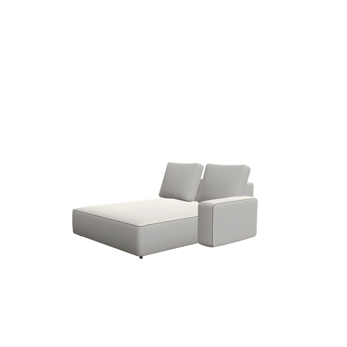 Roda Dandy Deep Left Chaise Longue 172 x 152 cm, outdoor sofa module by Rodolfo Dordoni