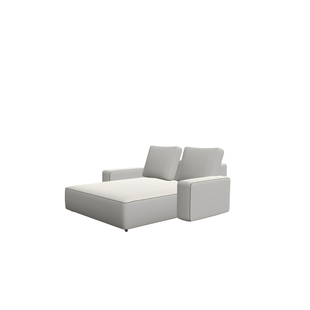 Roda Dandy Deep Chaise Longue with Two Armrests 172 x 174 cm, outdoor sofa module by Rodolfo Dordoni