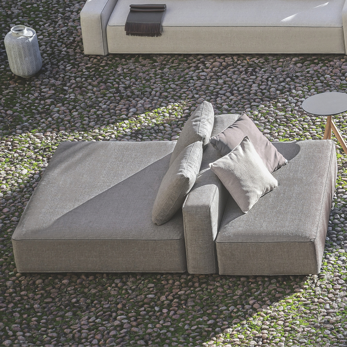 Roda Dandy Sofa Composition 2 outdoor sofa with deep chaise end by Rodolfo Dordoni